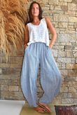Sundaze Cheesecloth Chalk Stripe Classic Barrel Pant Denim